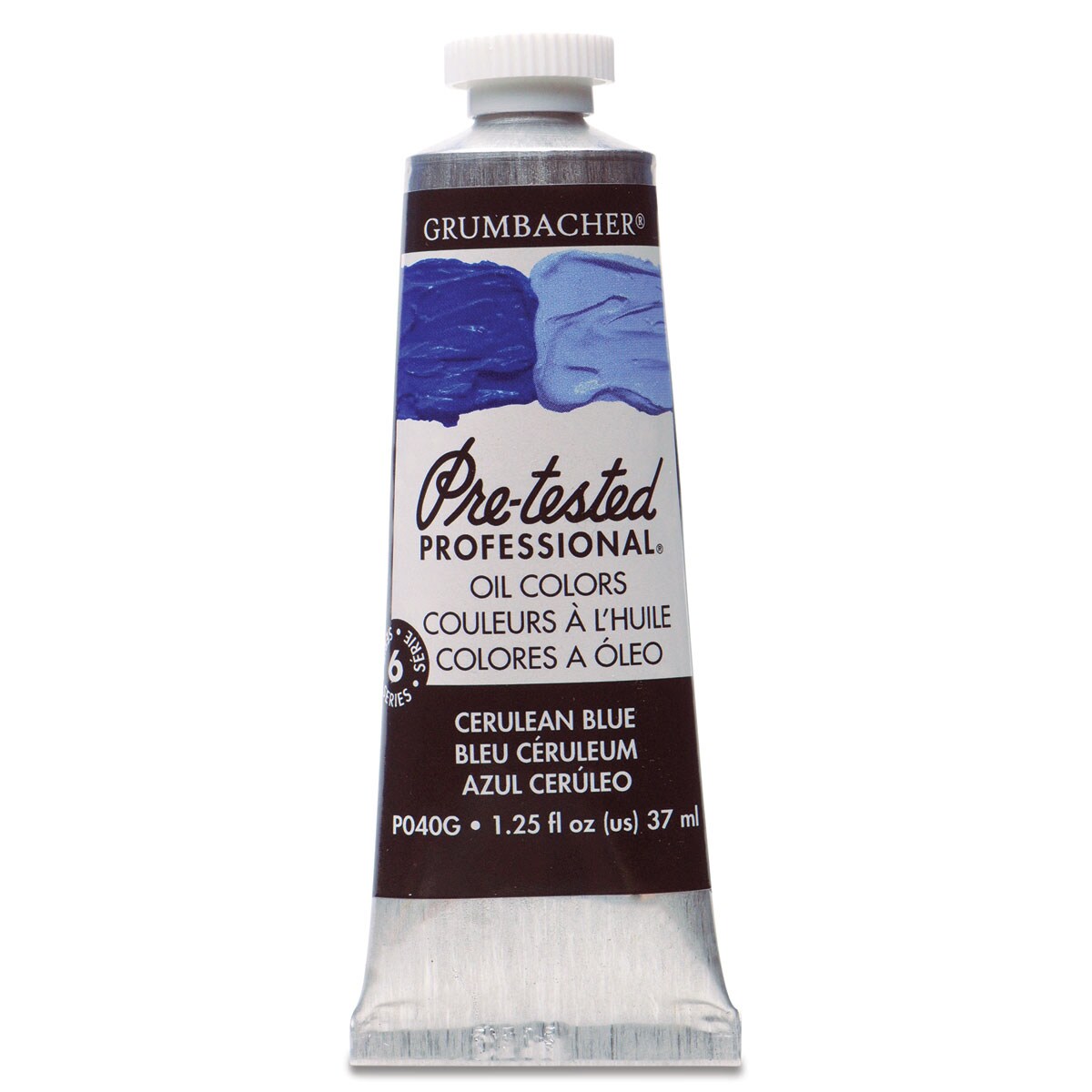 Grumbacher Pre-Tested Artists' Oil Color - Cerulean Blue Genuine, 1.25 oz tube