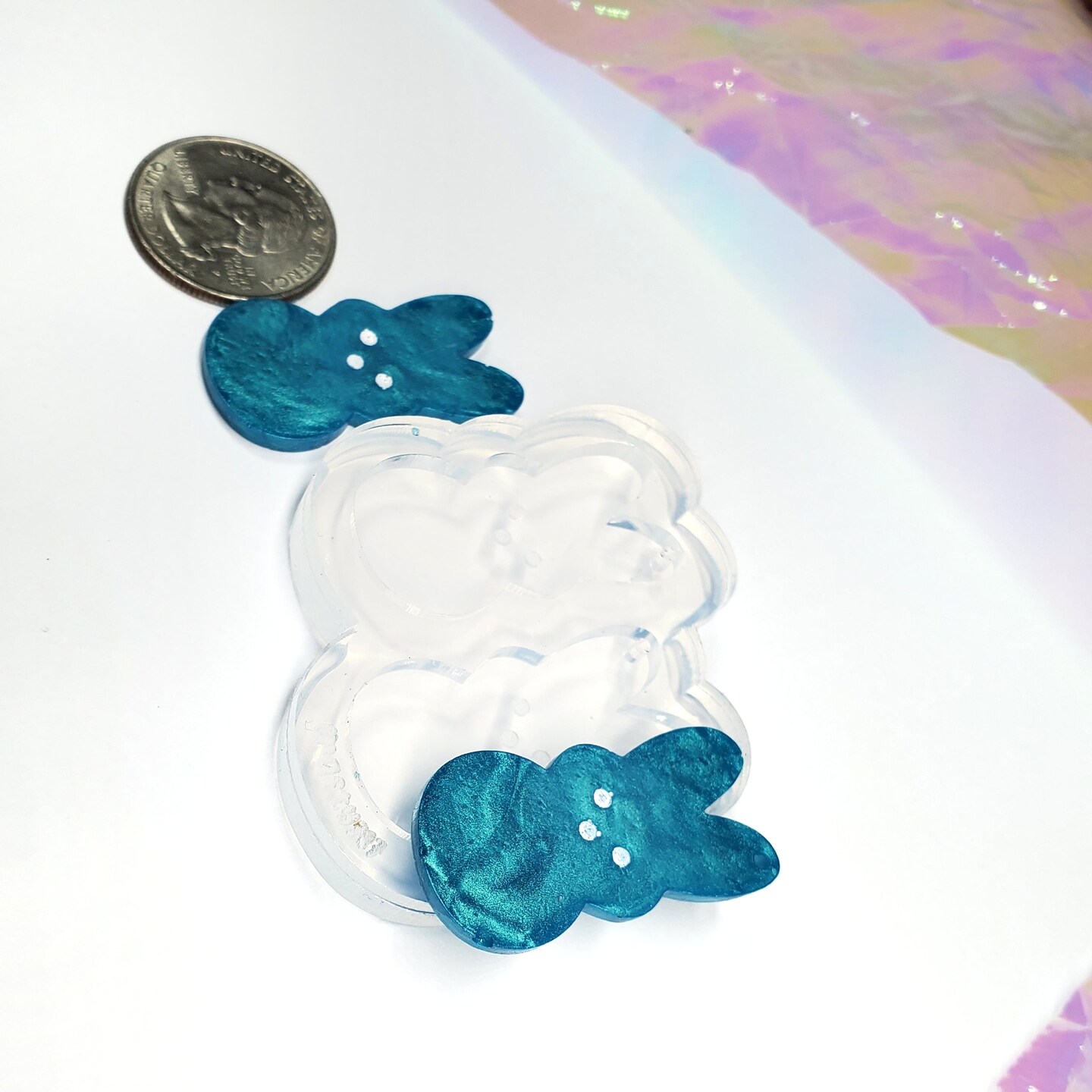 Peep Bunny Dangle Earring Mold (C12)