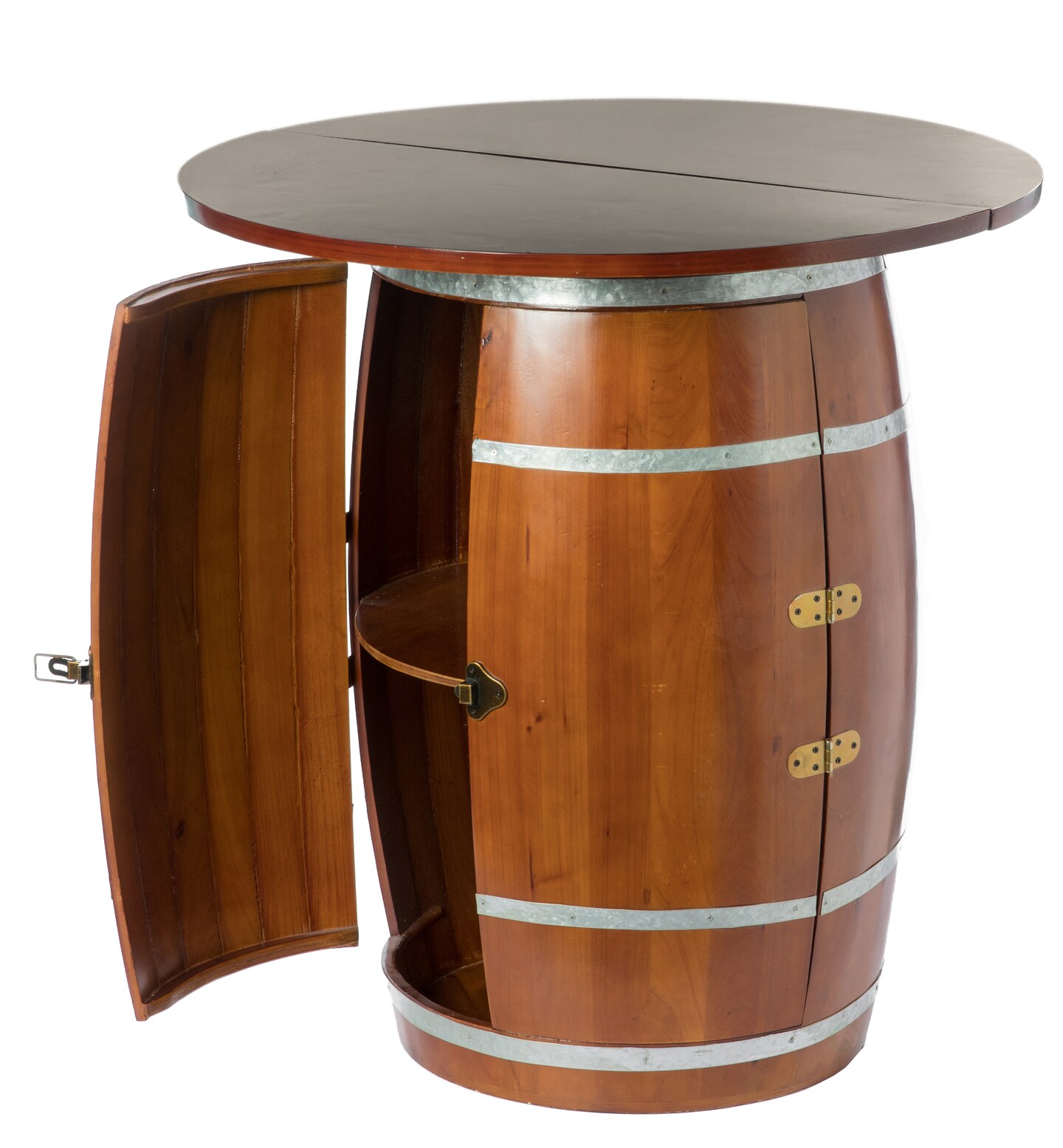 Wine Barrel Round Table Wine Storage Cabinet