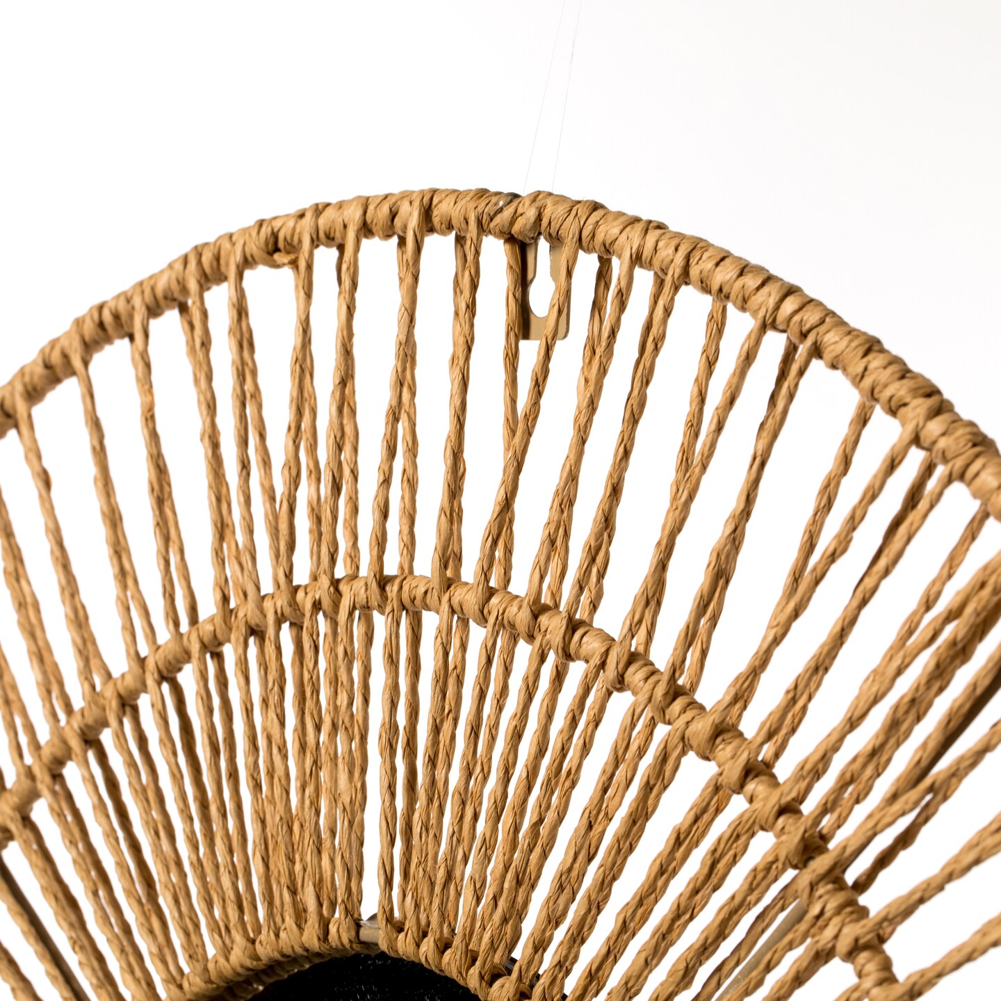 Decorative Woven Paper Rope Round Shape Bamboo Wood Modern Hanging Wall Mirror