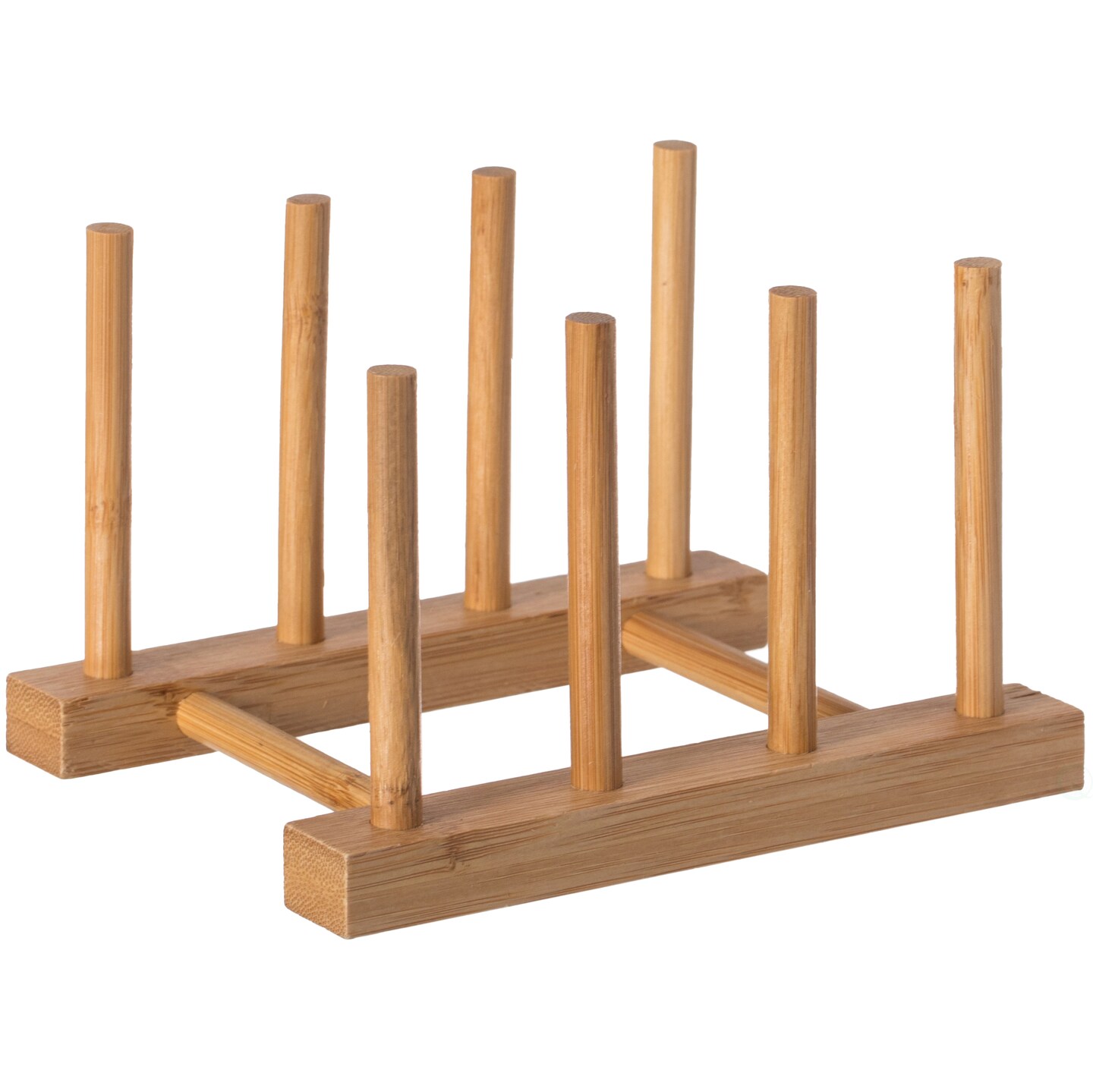 Set of 2 Bamboo Wooden Dish Drainer Rack, Plate Rack, And Drying Drainer