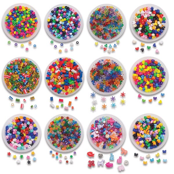 Hygloss Beads Treasure Box - Assorted Colors, Shapes, and Sizes
