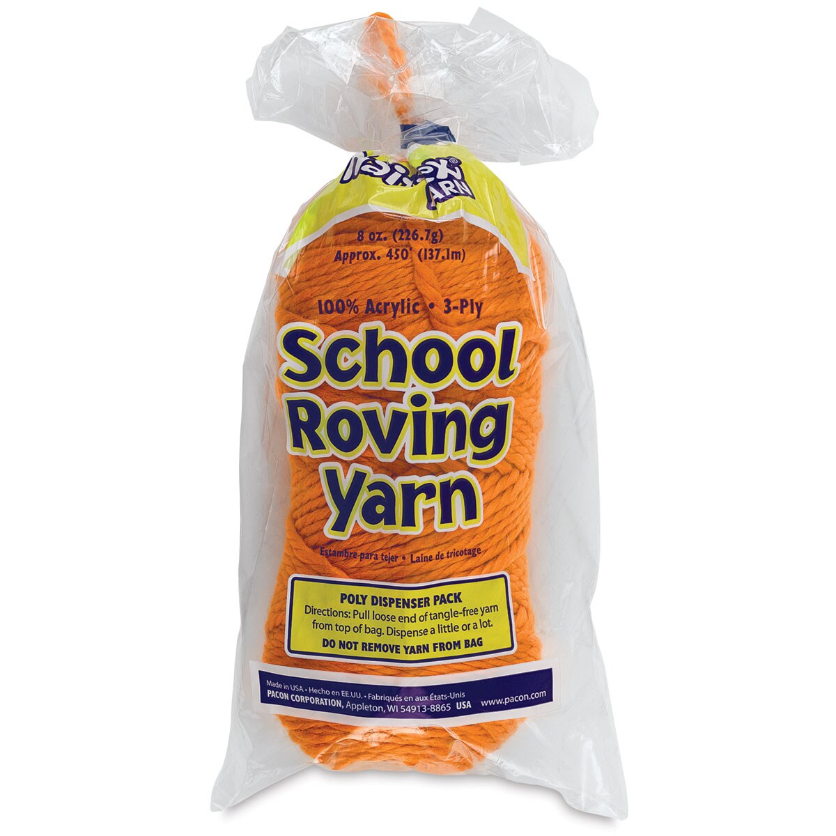 Trait-Tex School Roving Yarn - 8 oz, 3-Ply, Orange