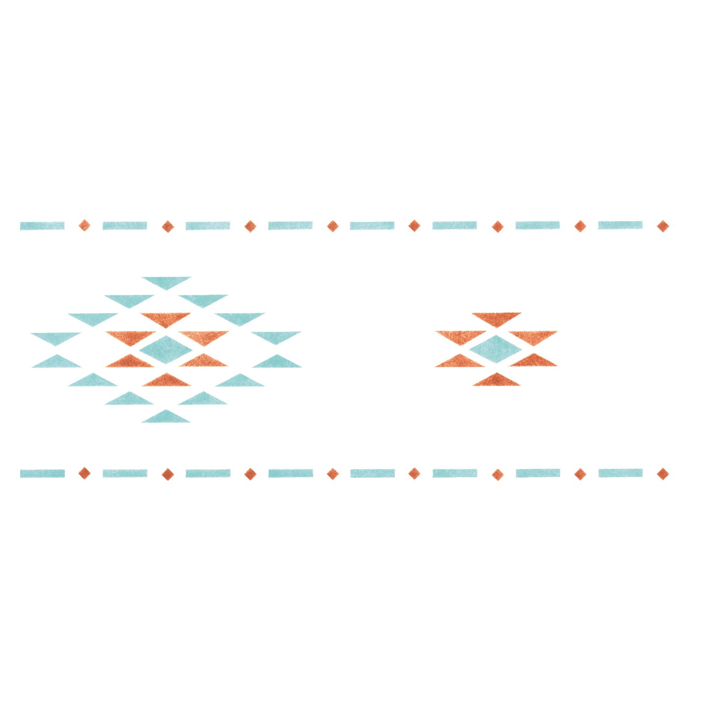 Southwestern Wall Stencil | 575 by Designer Stencils | Pattern Stencils | Reusable Stencils for Painting | Safe &#x26; Reusable Template for Wall Decor | Try This Stencil Instead of a Wallpaper | Easy to Use &#x26; Clean Art Stencil Pattern