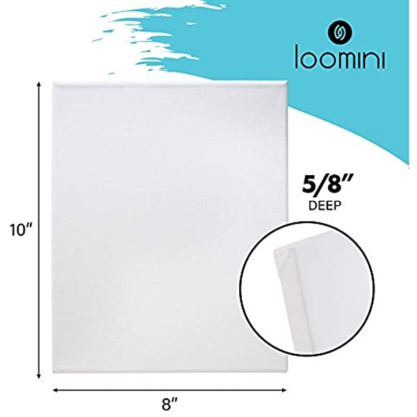 Stretched Canvas Panels for Painting 10 pack 8x10- Professional Grade Surface for Artists