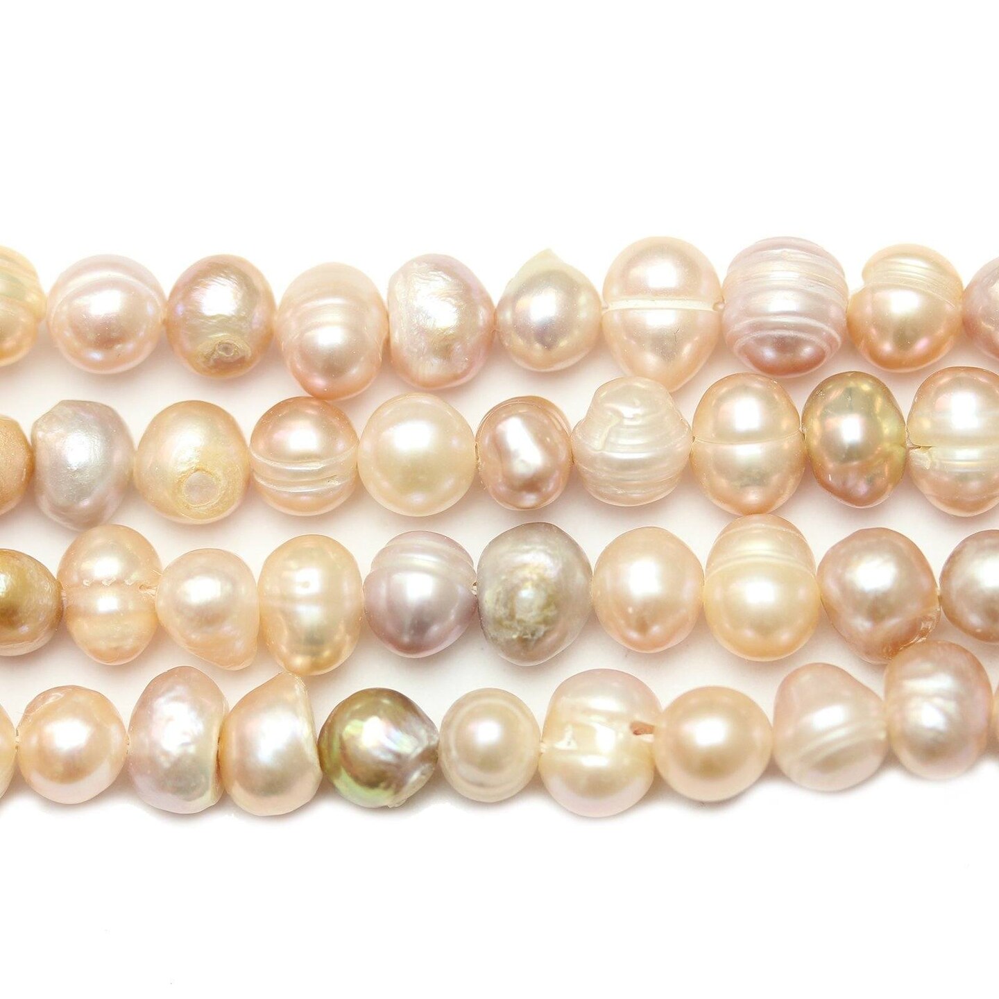 Rose Dyed Freshwater Pearls Potato Beads (Hole Through Width) Sizes Vary