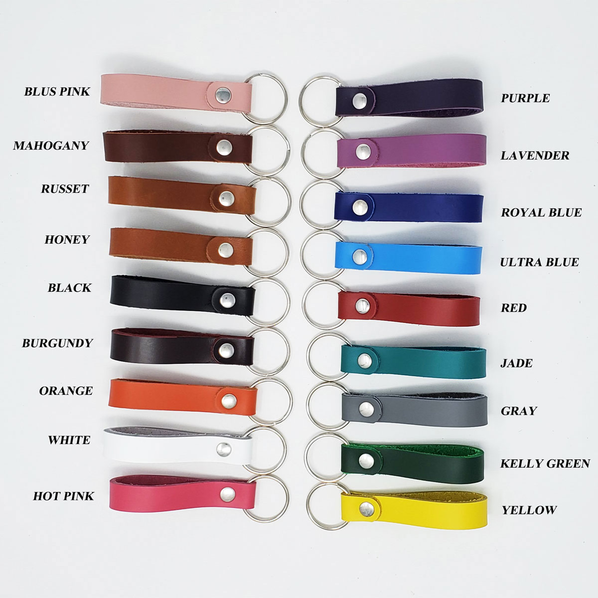 Blank Leather Keyrings 12 Pack – Pre-Cut Blanks with Hardware for Hot, Foil Stamping & Engraving