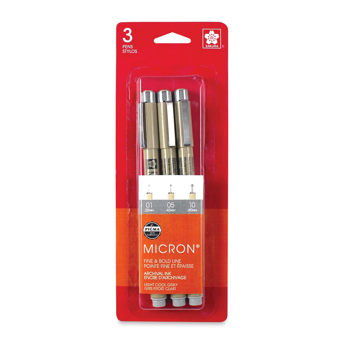 Sakura Pigma Micron Light Cool Gray Set of 3