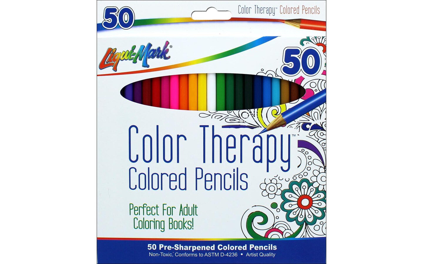 50pc Adult Coloring Book Artist Grade Colored Pencil Set with Case