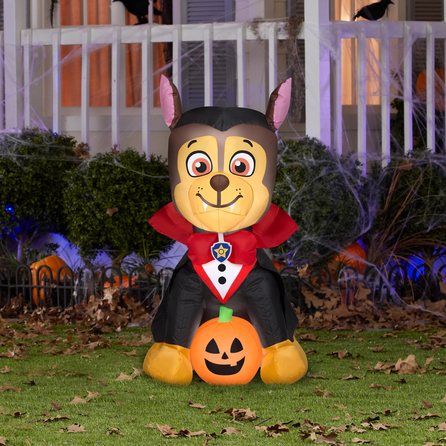 3' Gemmy Airblown Halloween Paw Patrol Chase as Vampire w/ Pumpkin 225039