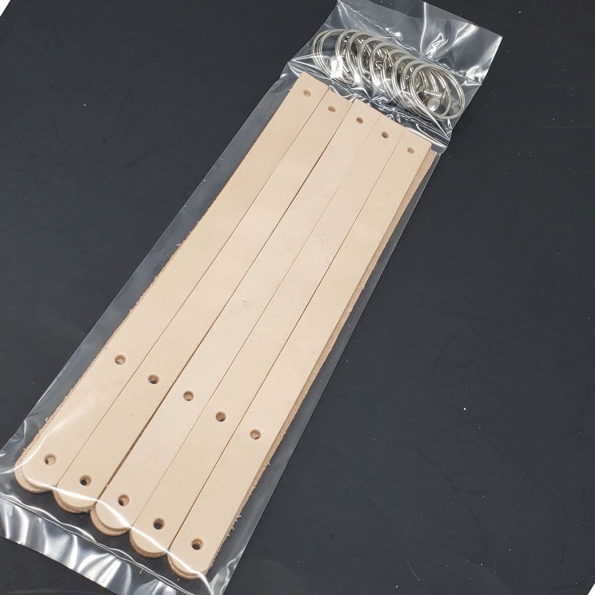 Vegetable-Tanned Leather Keychains DIY Kit – 10 Pack of 1/2" Blanks with Hardware