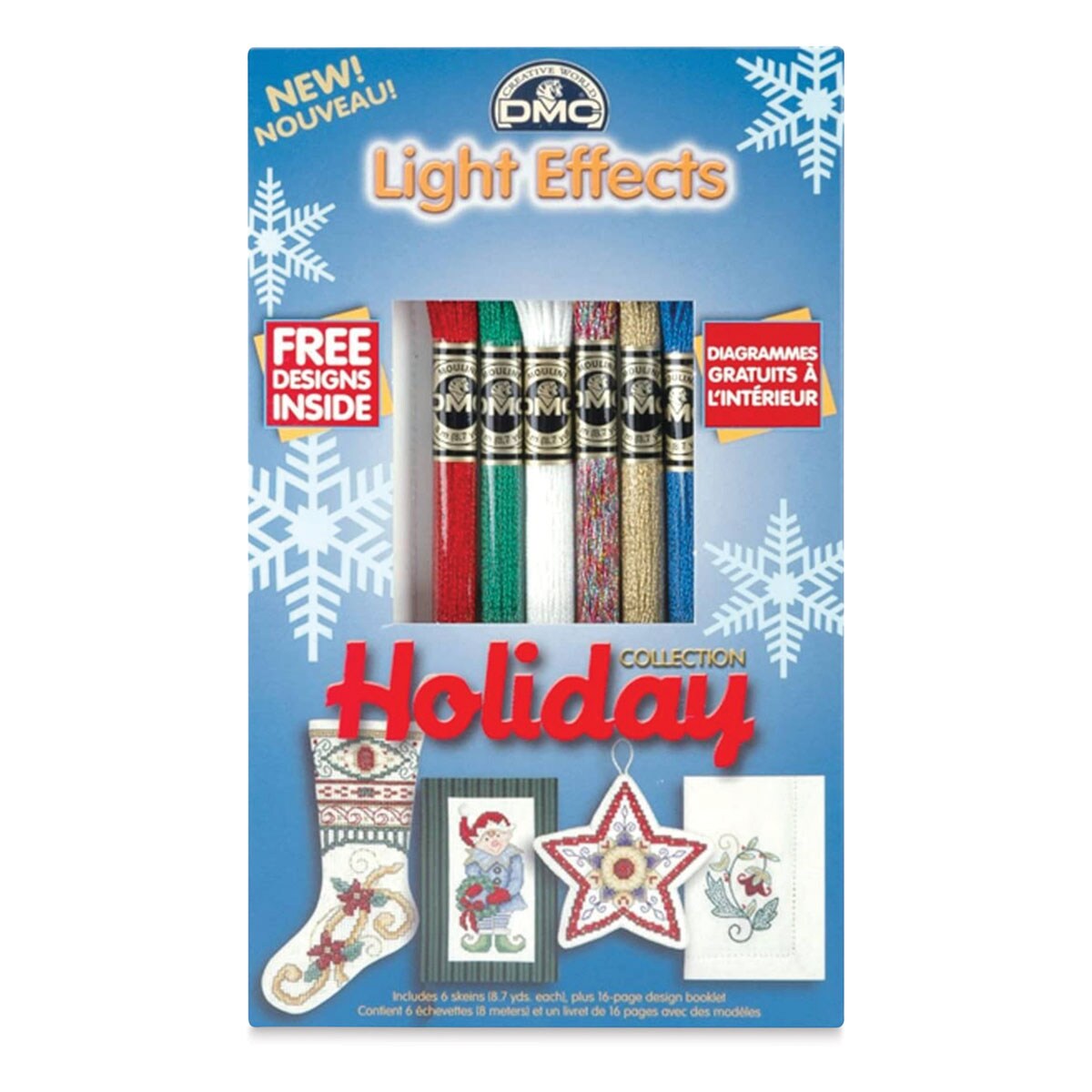 DMC Light Effects Embroidery Floss Pack - Holiday, 8-3/4 yards, Set of 6