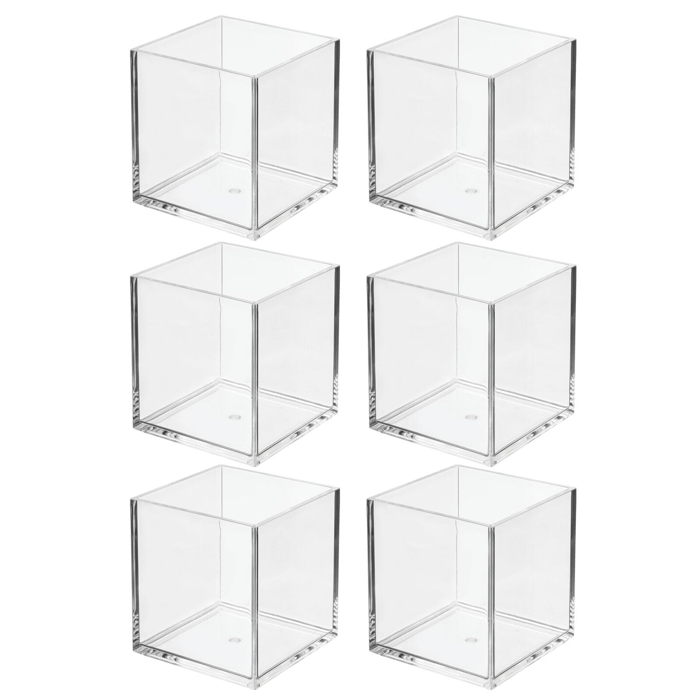 mDesign Plastic Storage Desk Organizer Bin for Home, Office - 6 Pack, Clear