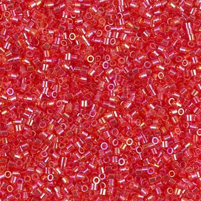 Miyuki Delica Bead 15/0, DBS0172, Transparent Red AB