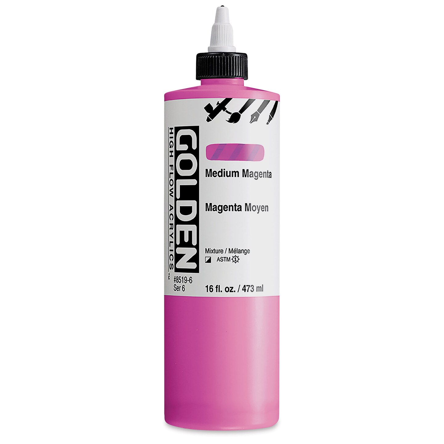 Golden High Flow Acrylics Medium Magenta, 16 oz bottle Michaels