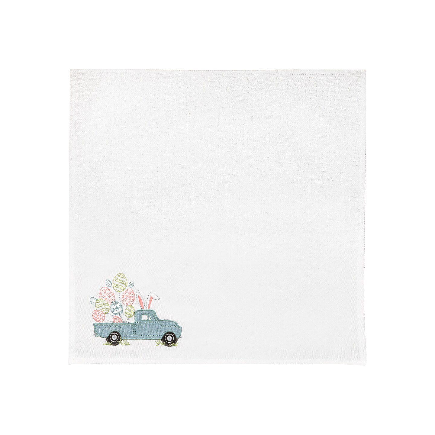 Hippity Hoppity Easter Truck Embroidered Cloth Napkins Set of 6