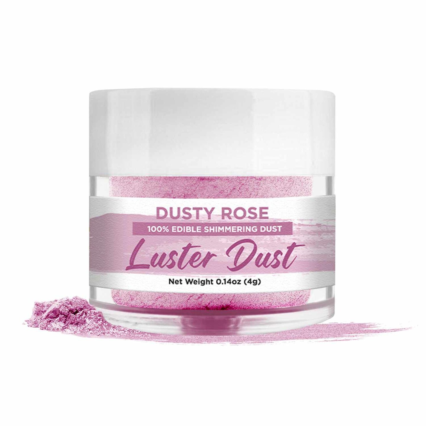 Dusty Rose Luster Dust Edible Glitter Dust for Desserts, Pastries