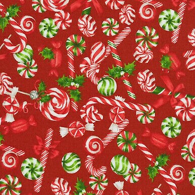 Peppermint Candy Red Candies Multi Cotton Fabric By Northcott By The 