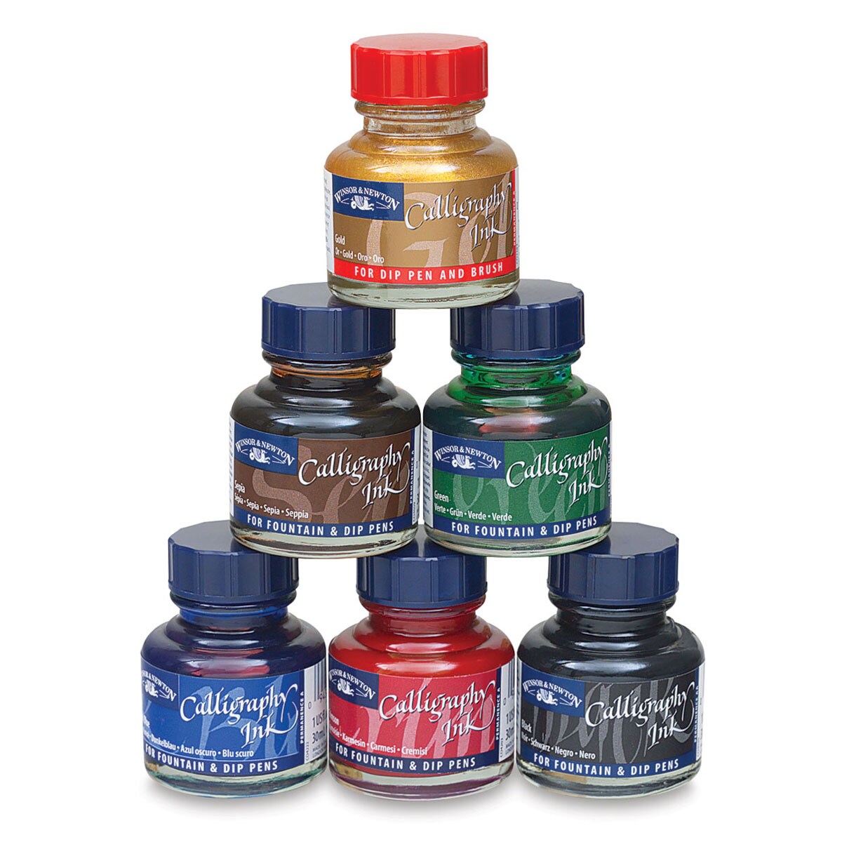 Winsor &#x26; Newton Calligraphy Ink - Assorted Colors, Set of 6