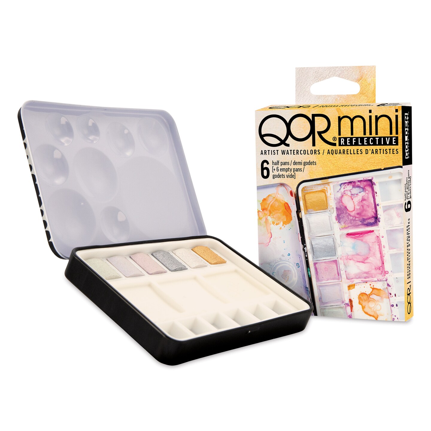 QoR Watercolor Set Reflective, Set of 6 Half Pans Michaels
