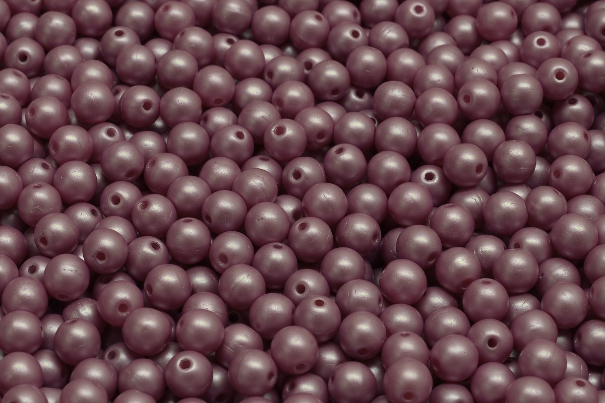 4mm Czech Round Druk Bead, Lila Pearl, 50 pieces