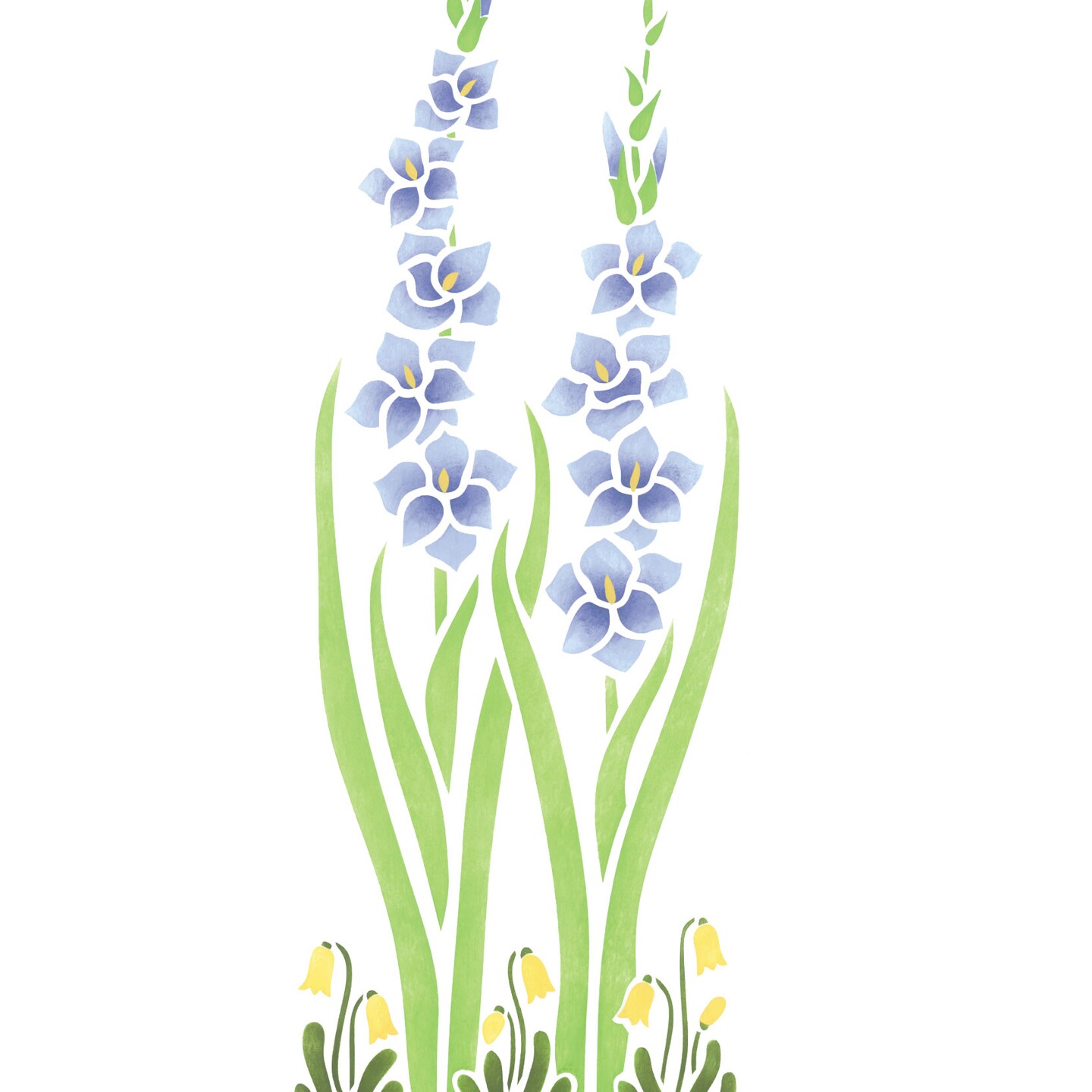 Tall Gladiolus Wall Stencil | 752 by Designer Stencils | Floral Stencils | Reusable Art Craft Stencils for Painting on Walls, Canvas, Wood | Reusable Plastic Paint Stencil for Home Makeover | Easy to Use &#x26; Clean Art Stencil