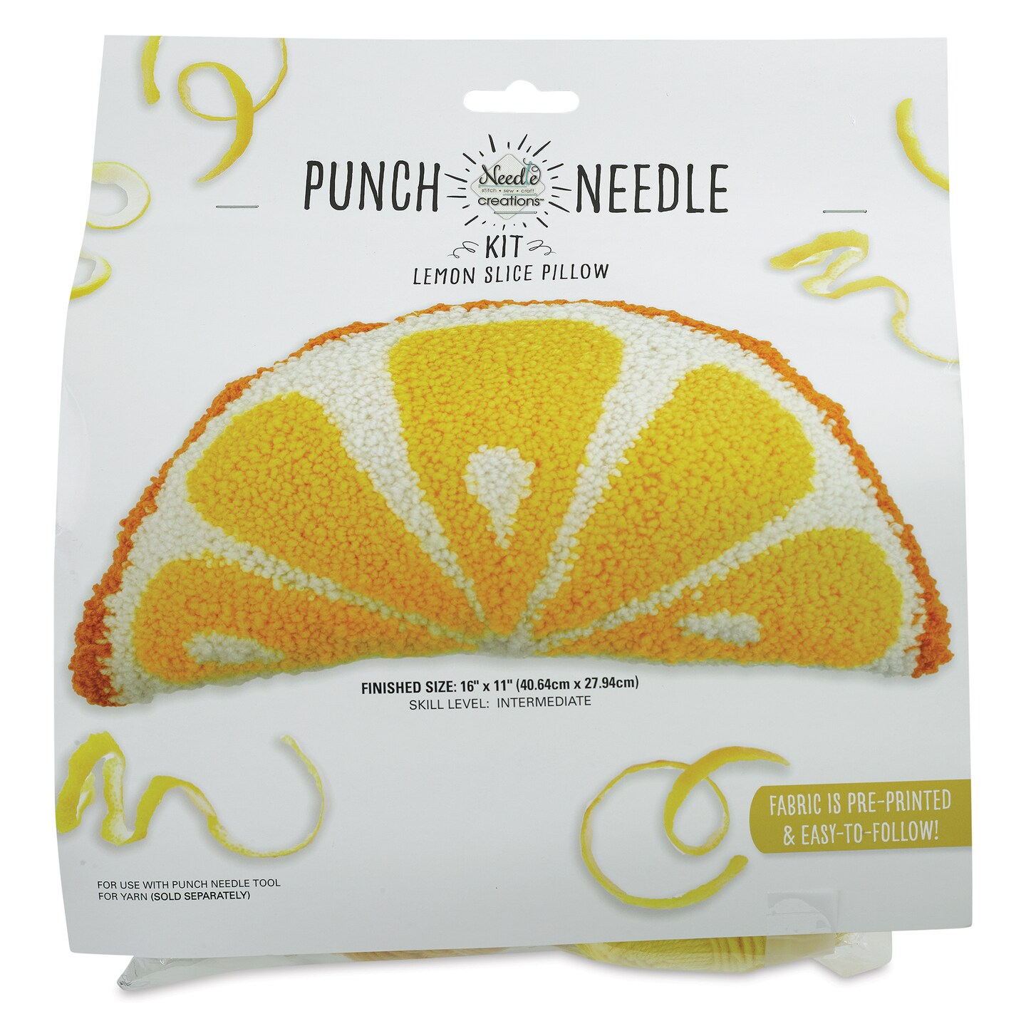 Needle Creations Punch Needle Pillow Kit - Lemon Slice