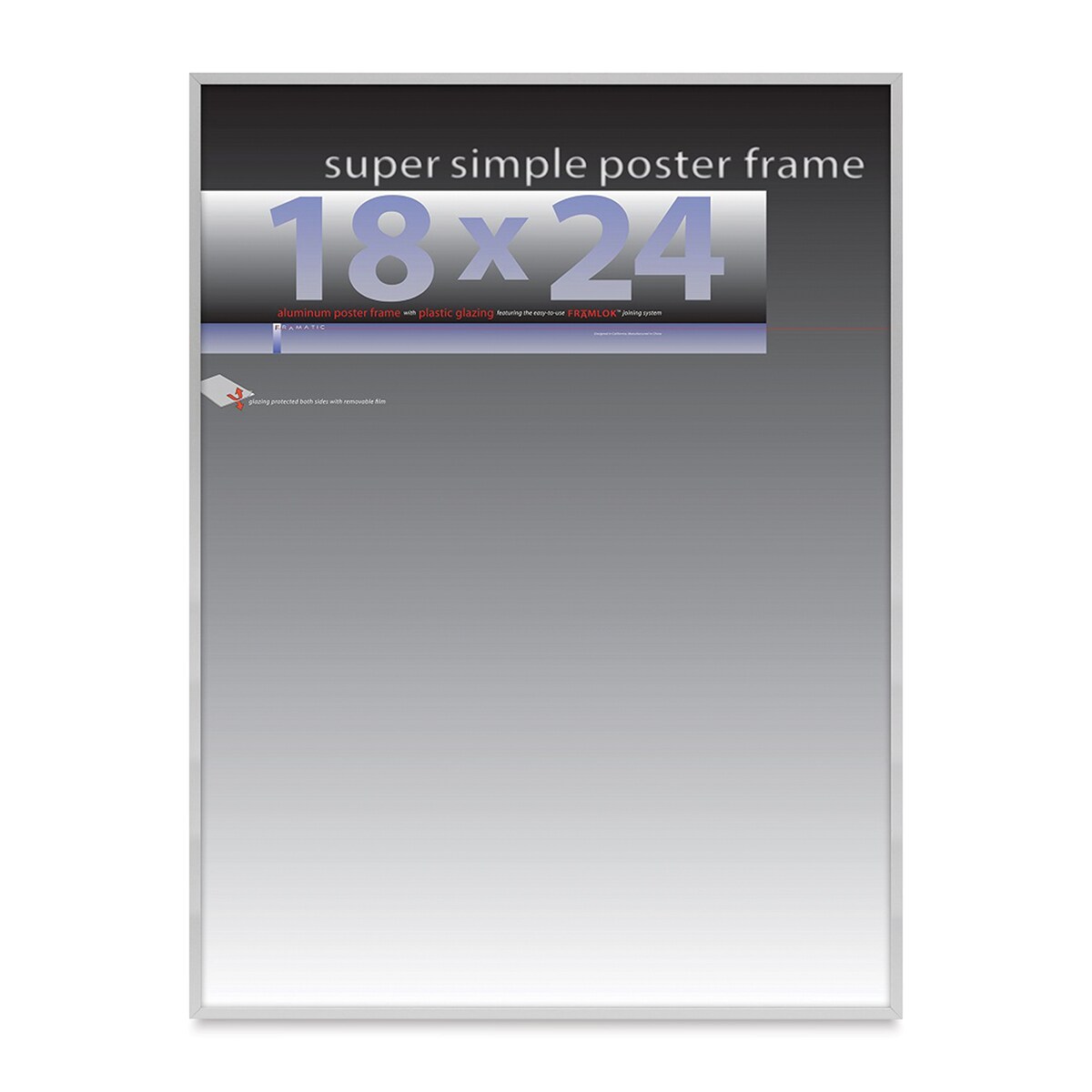 Framatic Super Simple Poster Frame - Silver, 18" x 24"