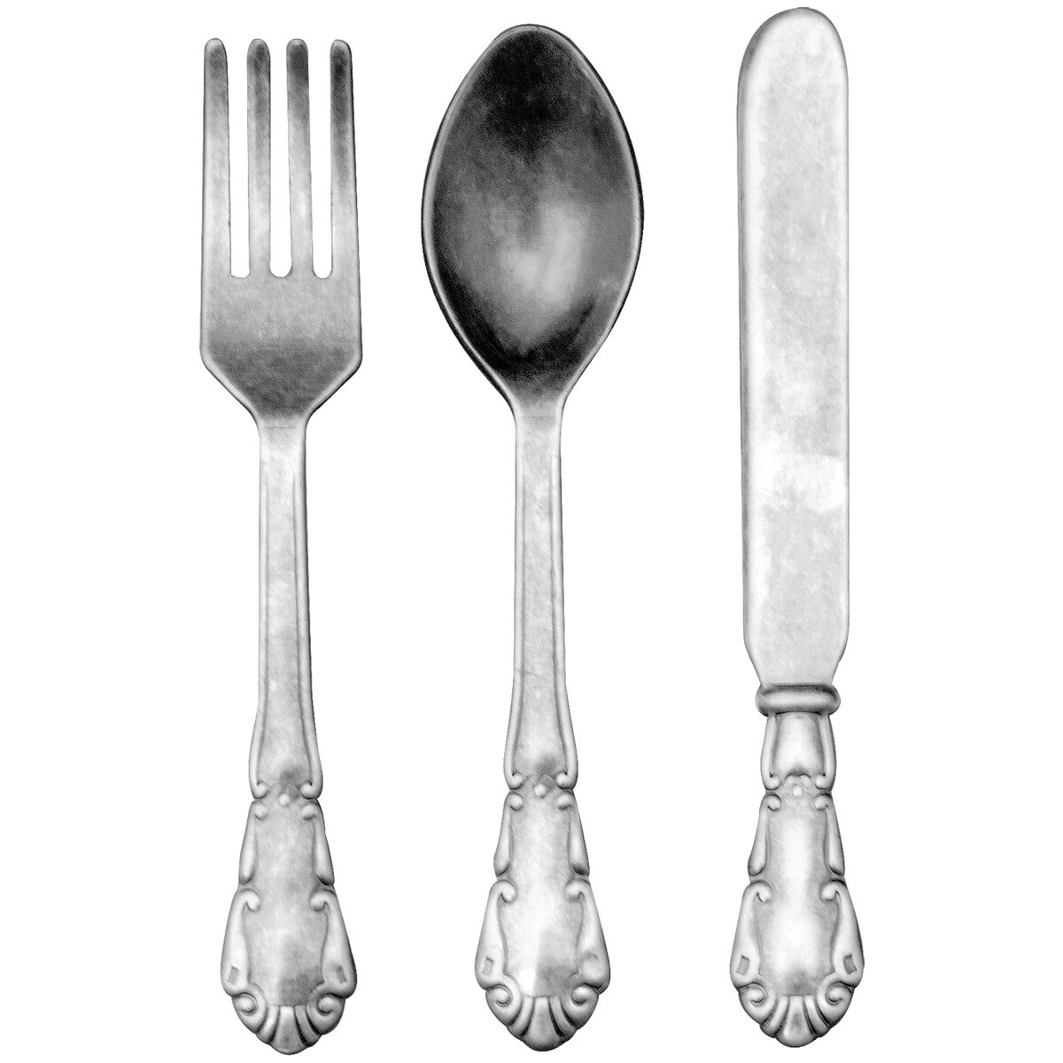 Idea-Ology Metal Adornments 2.5" 9/Pkg-Antique Nickel Silverware