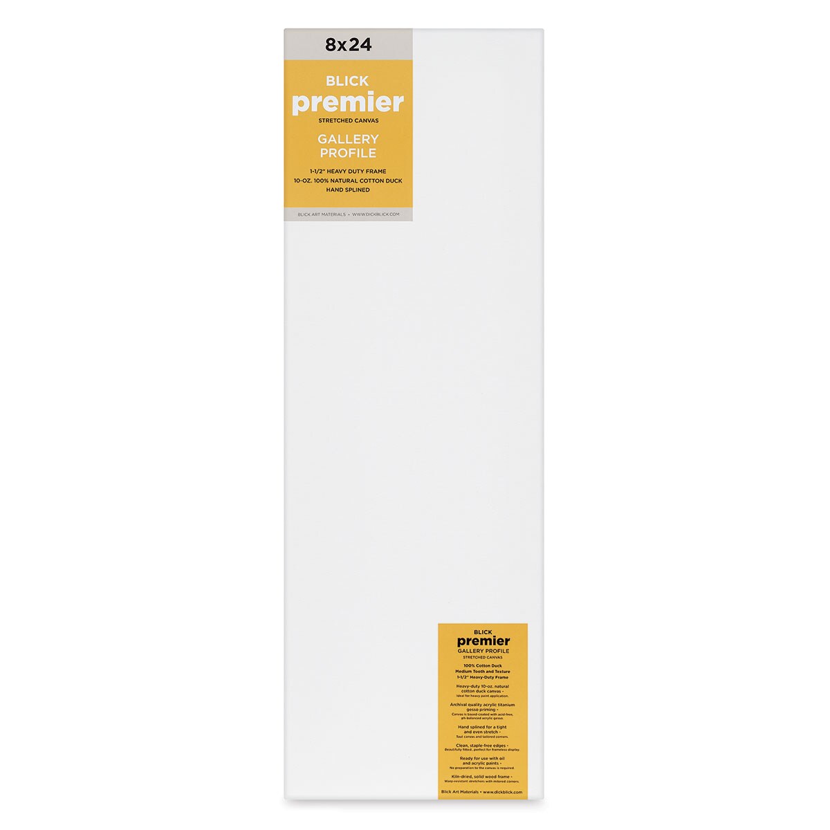 Blick Premier Stretched Cotton Canvas Gallery Profile, Splined, 8" x