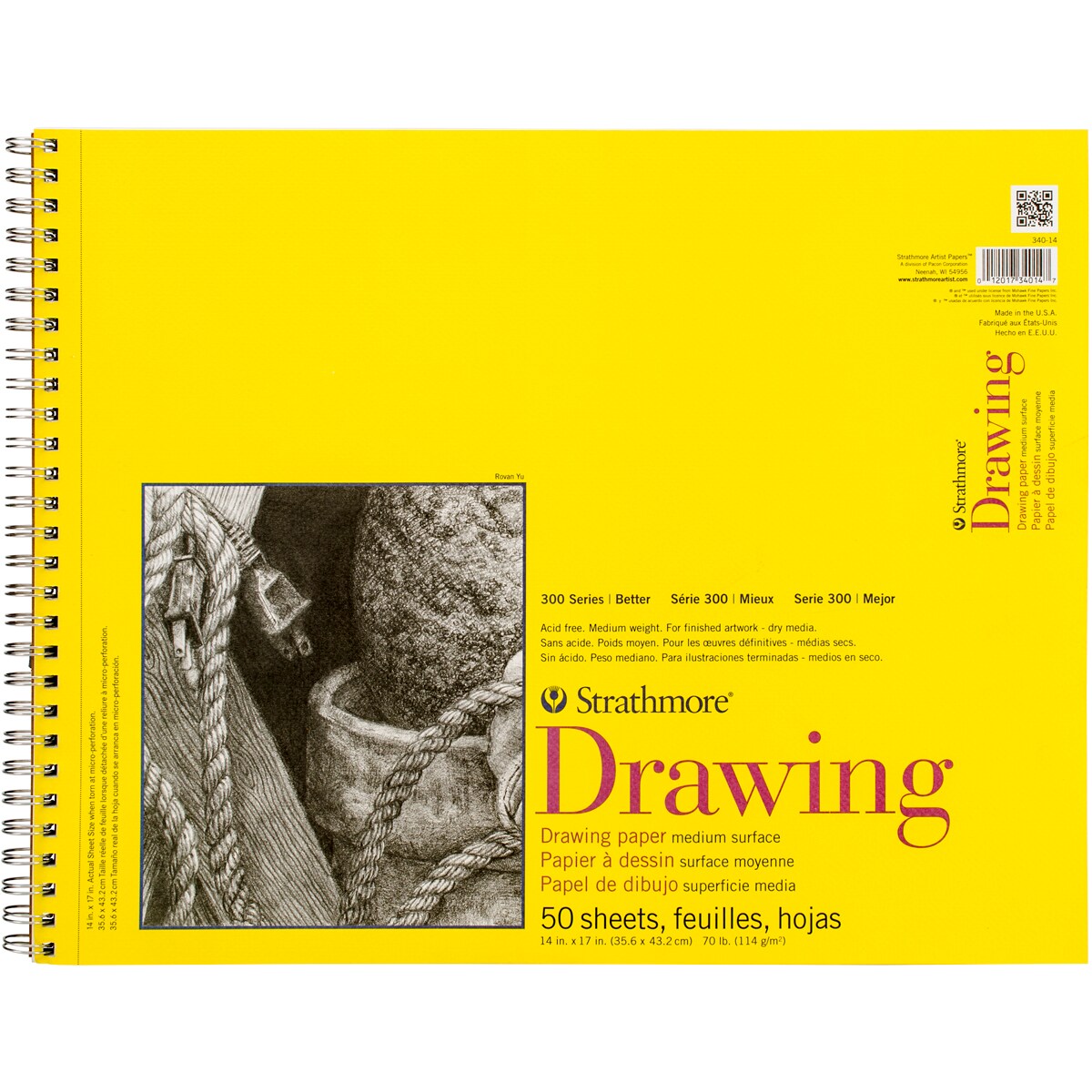 Strathmore Medium Drawing Spiral Paper Pad 14&#x22;X17&#x22;-50 Sheets
