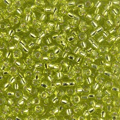 Miyuki 8 Round Seed Bead, 8-14, Silver Lined Chartreuse, 10 grams