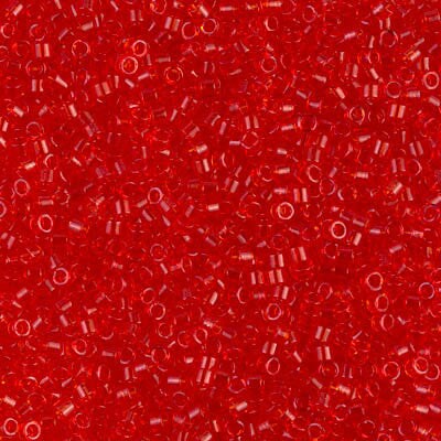 Miyuki Delica Bead 11/0, DB0704, Transparent Red Orange, 5 grams