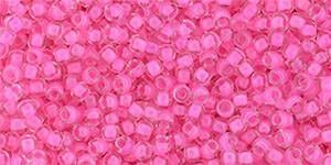 Toho 11/0 Round Japanese Seed Bead, TR11-965, Inside Color Crystal/Carnation Lined