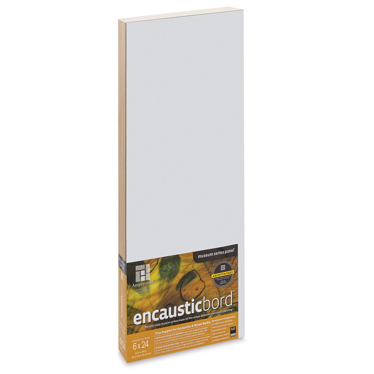 Ampersand Encausticbord - 6&#x22; x 24&#x22; x 1-1/2&#x22;, Cradled