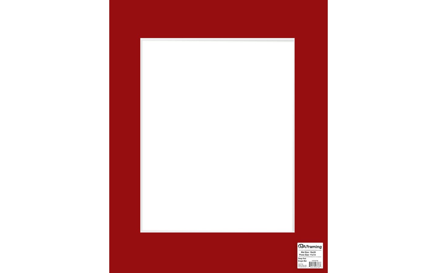 ADF Mat 16x20/11x14 WhtCore Deep Red