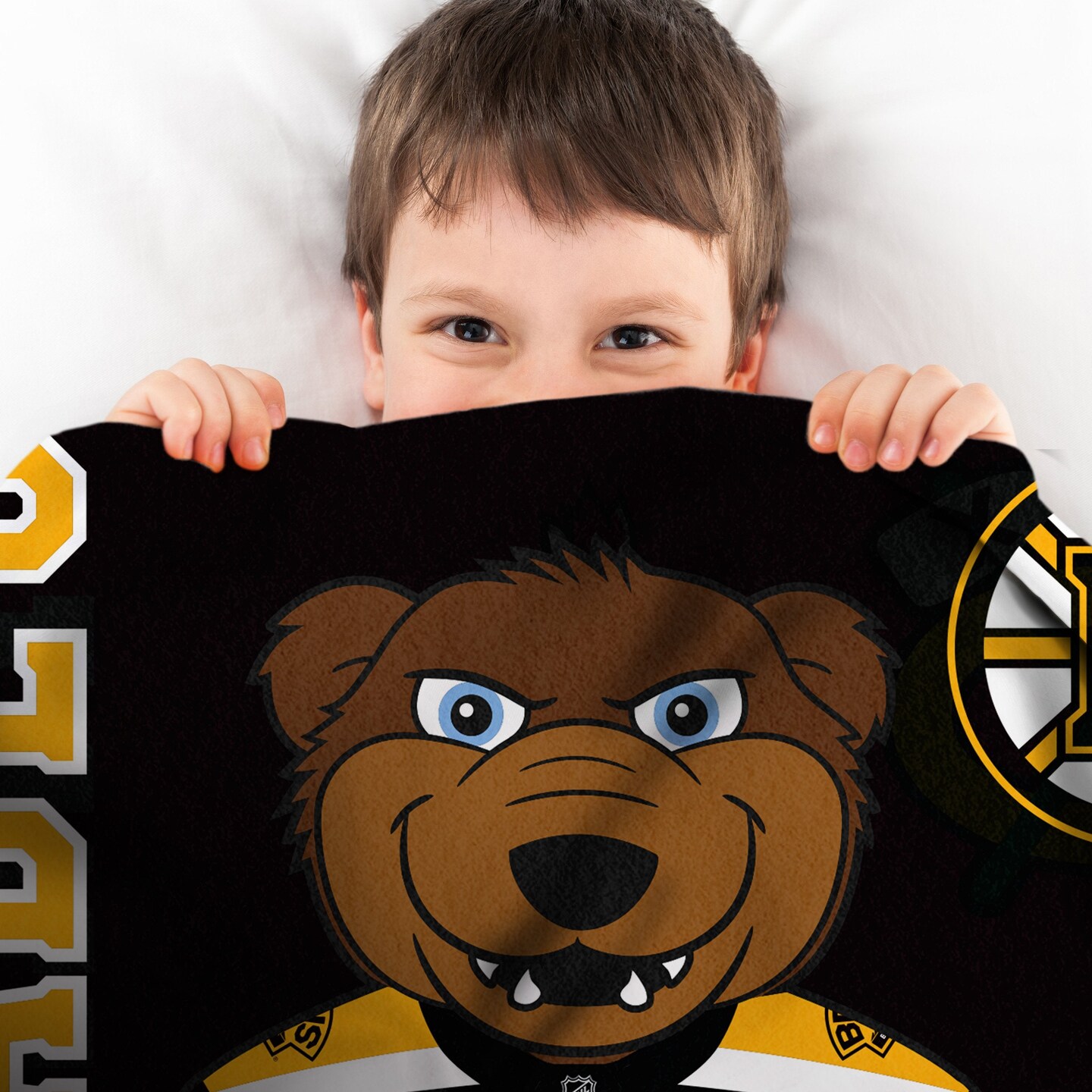Sleep Squad Boston Bruins Blades 60&#x201D; x 80&#x201D; Raschel Plush Hockey Blanket