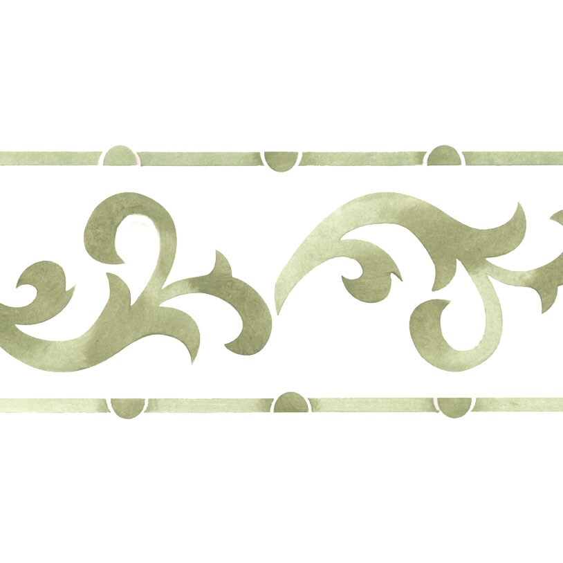Scroll with Wall Stencil | 3401 by Designer Stencils | Pattern Stencils | Reusable Stencils for Painting | Safe &#x26; Reusable Template for Wall Decor | Try This Stencil Instead of a Wallpaper | Easy to Use &#x26; Clean Art Stencil Pattern