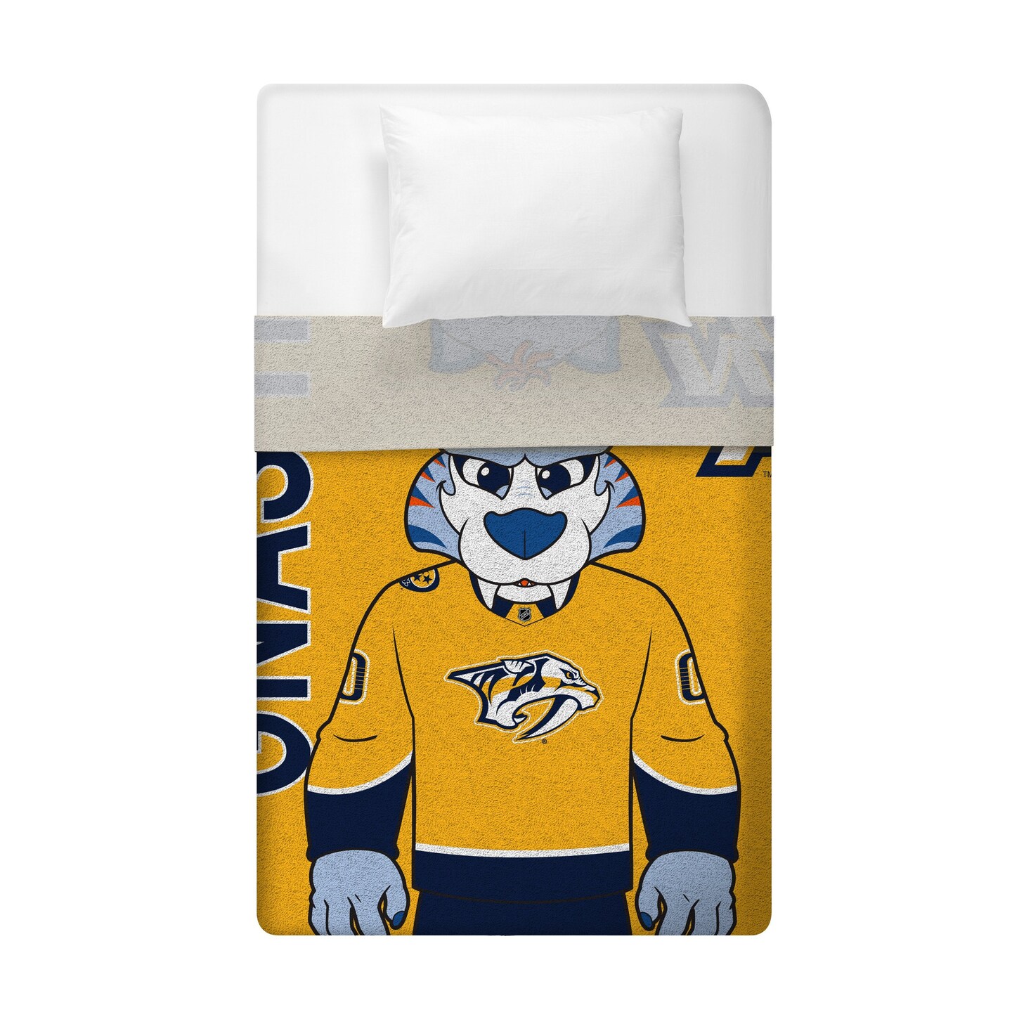 Sleep Squad Nashville Predators Gnash 60&#x201D; x 80&#x201D; Raschel Plush Hockey Blanket
