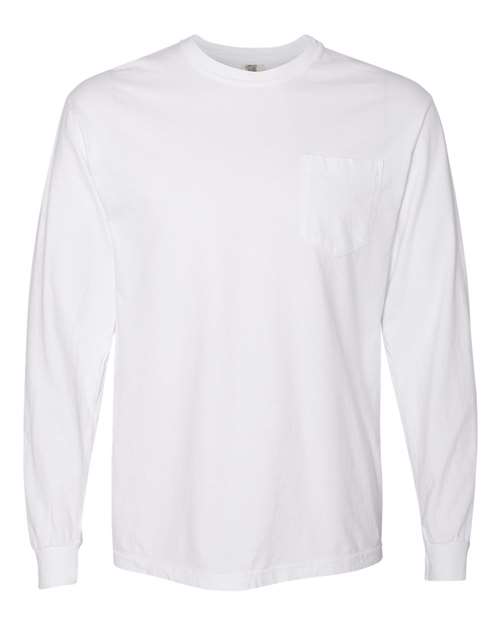 Comfort Colors® Garment-Dyed Heavyweight Crewneck Long Sleeve Pocket T-Shirt