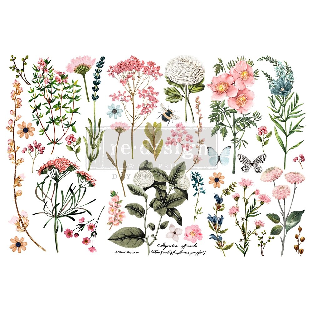 Wild Flowers Re-Design Decor Transfers 6x12 3/Sheets - Prima Marketing