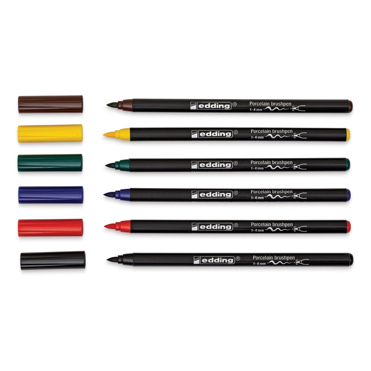 Edding 4200 Series Porcelain Brush Pens - Set of 6, Family