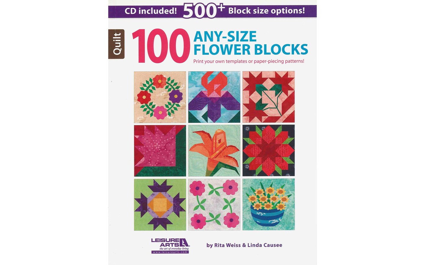 Leisure Arts 100 Any-Size Flower Blocks BK