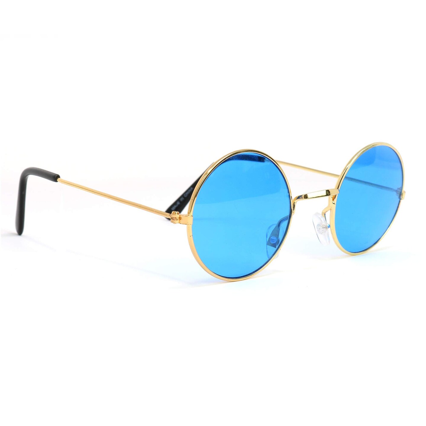 Blue Circle Hippie Glasses - Blue 60's Style Hipster Circle