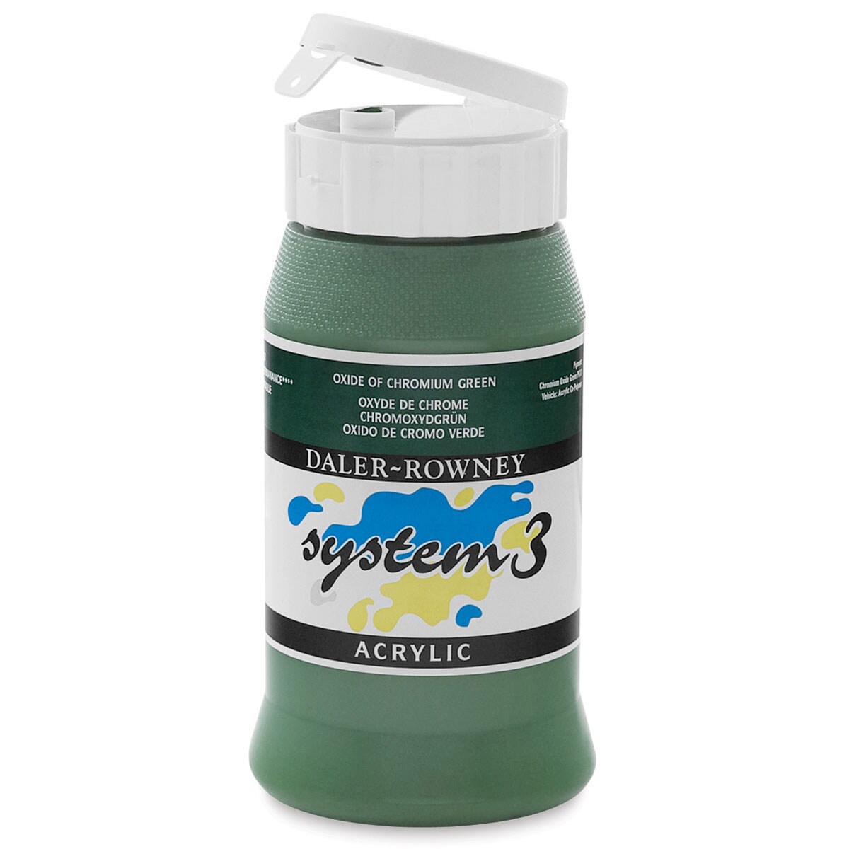 Daler-Rowney System3 Acrylic - Oxide of Chromium Green, 500 ml bottle