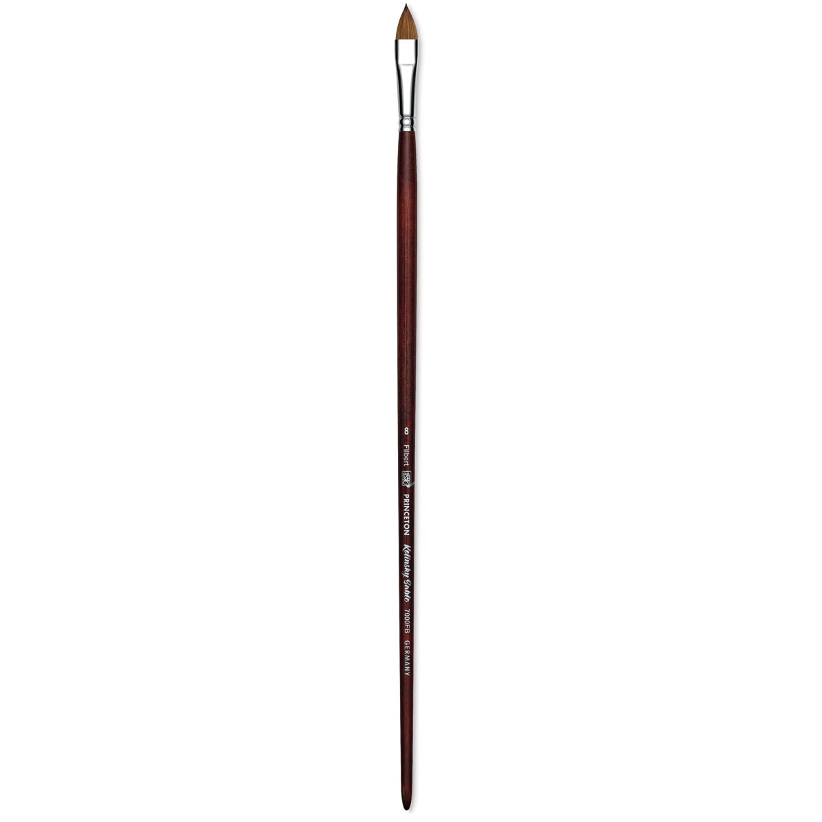 Princeton Siberian Kolinsky Sable Brush - Filbert, Size 8, Long Handle