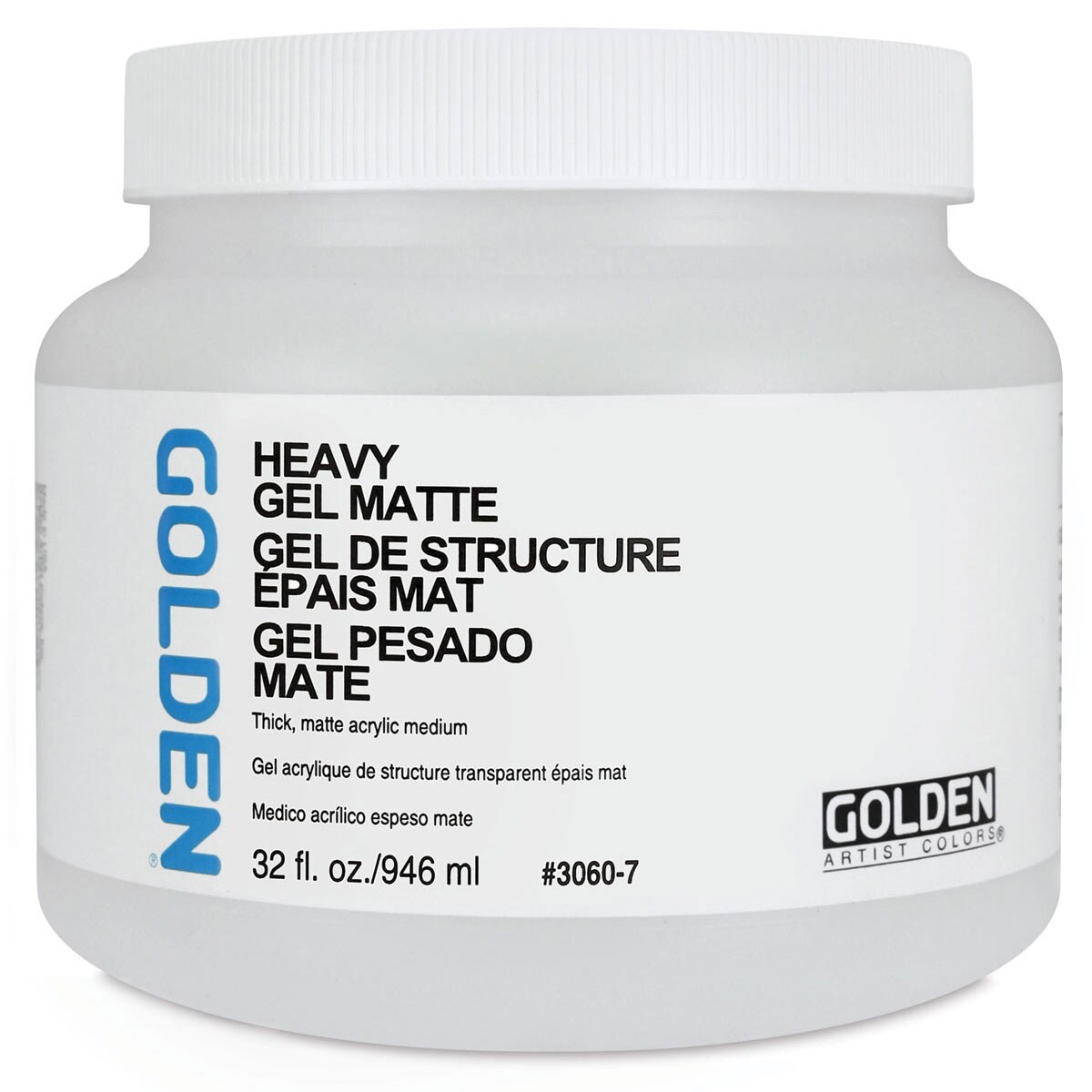Golden Heavy Acrylic Gel Medium - Matte, 32 oz jar