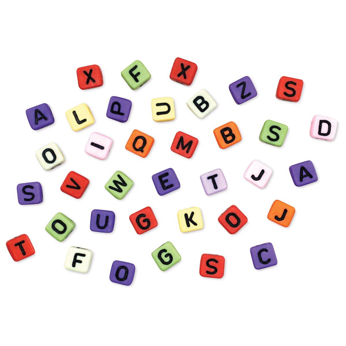 Craft Medley Alphabet Beads - Multi Mix, Assorted Colors, Package of 36