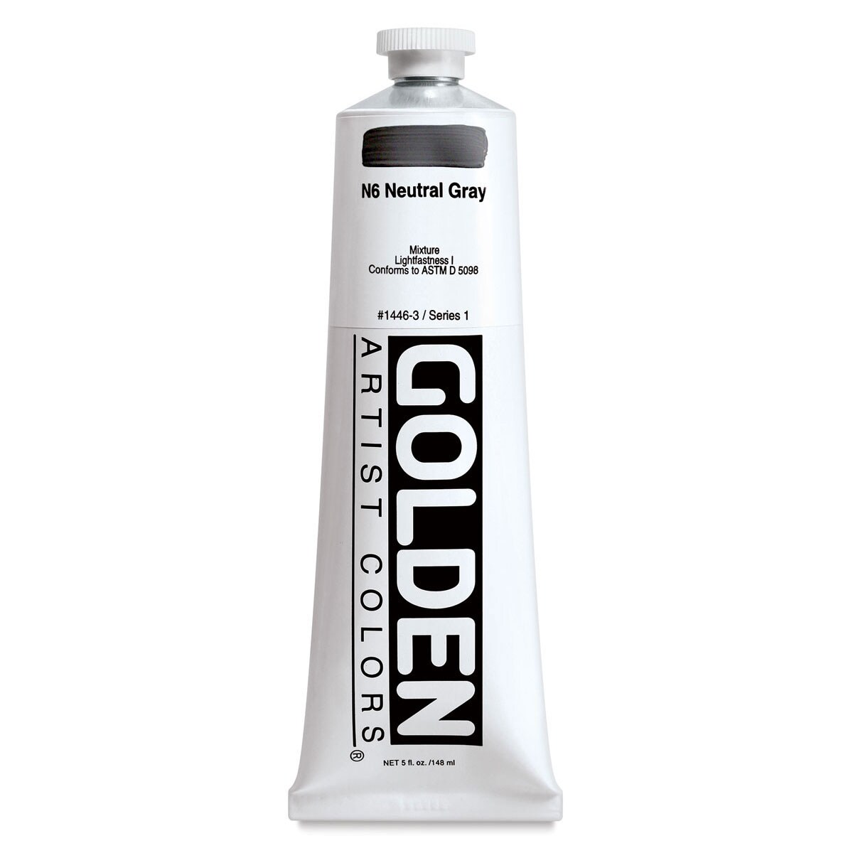 Golden Heavy Body Acrylic Paint - Neutral Gray N6, 5 oz tube