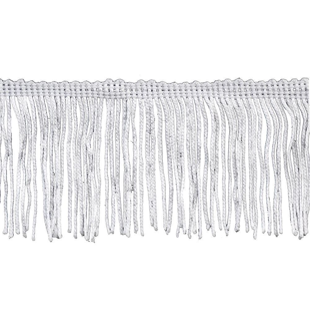 Belagio Chainette Fringe, 2&#x22; Wide, 10- Yard Bolt, White